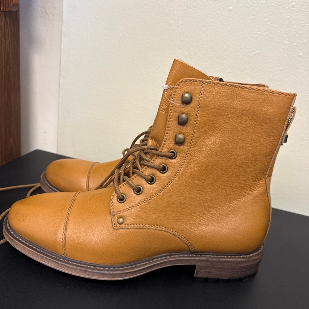 J75 Jump Cylinder Men's Leather Lace Up Motorcycle Boots Size 8